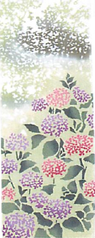 【和モダン】おしゃれな注染手ぬぐい 季節の植物 紫陽花【安心の日本製】