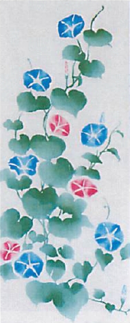 【和モダン】おしゃれな注染手ぬぐい 季節の植物 朝顔【安心の日本製】