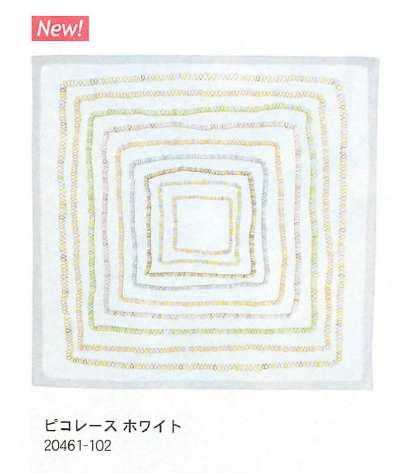 【新登場！エネルギーあふれるアートなふろしき！　アール・ブリュットふろしき】ピコレース　ホワイト