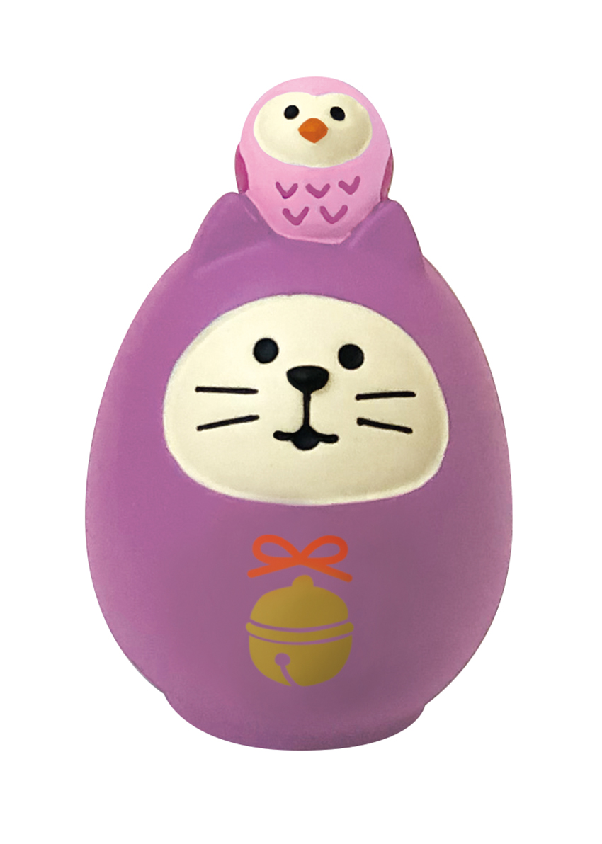 【ご紹介します！年中飾れる開運グッズ！Concombre FUKU福MONOシリーズ！】開運カラー猫だるま  紫