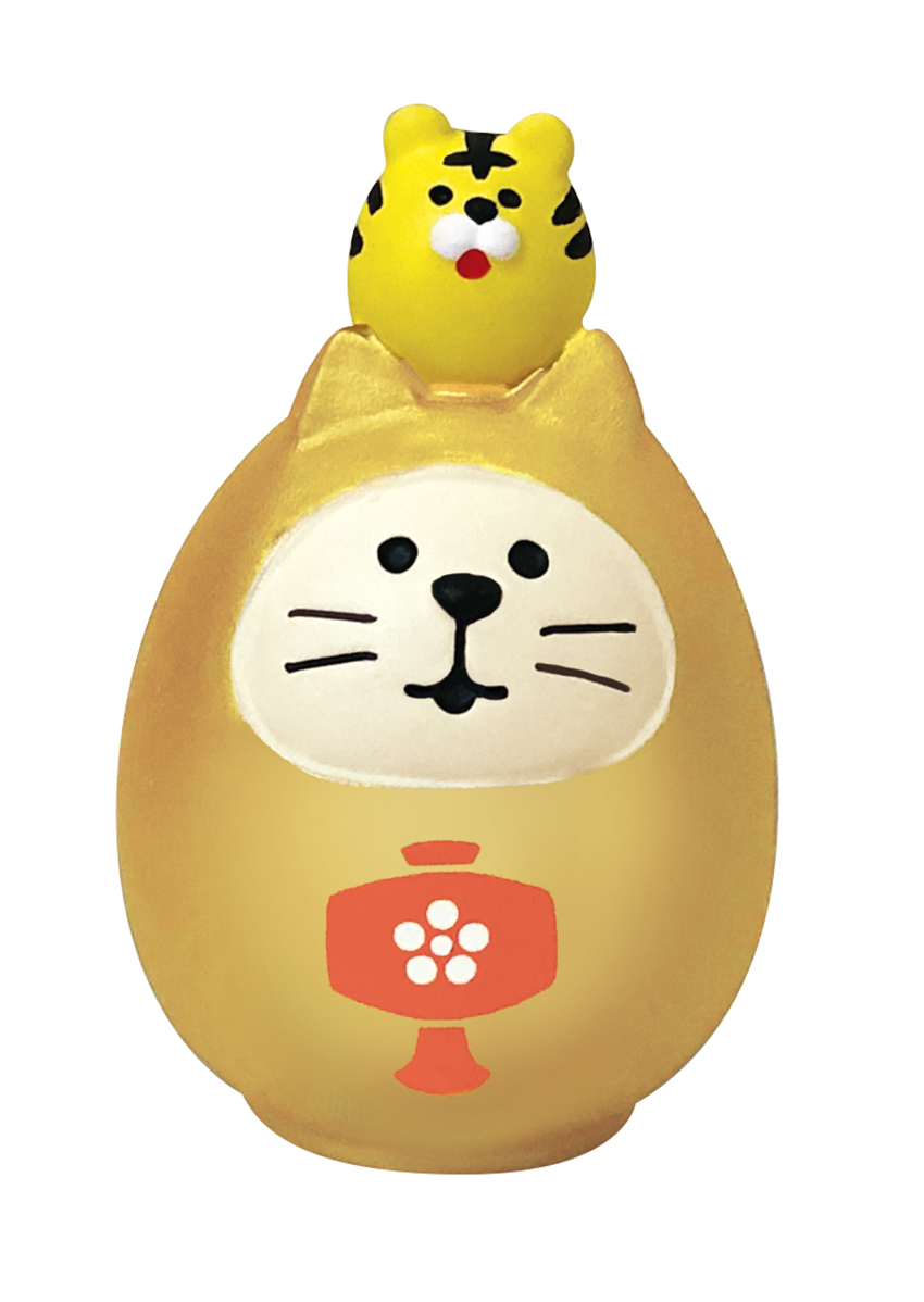 【ご紹介します！年中飾れる開運グッズ！Concombre FUKU福MONOシリーズ！】開運カラー猫だるま  金