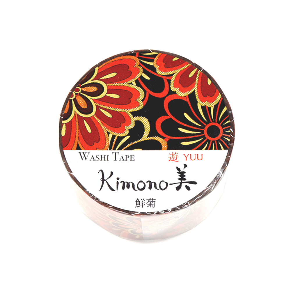 【新登場！安心の日本製！和紙マスキングテープ Kimono美シリーズ 華】鮮菊