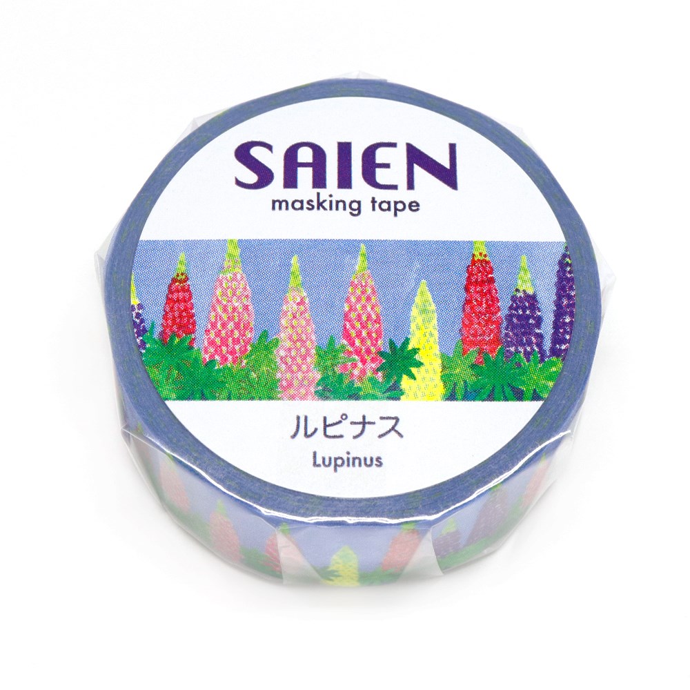 【新登場！安心の日本製！SAIEN 和紙マスキングテープ 作家シリーズ 井口喜美子】ルピナス