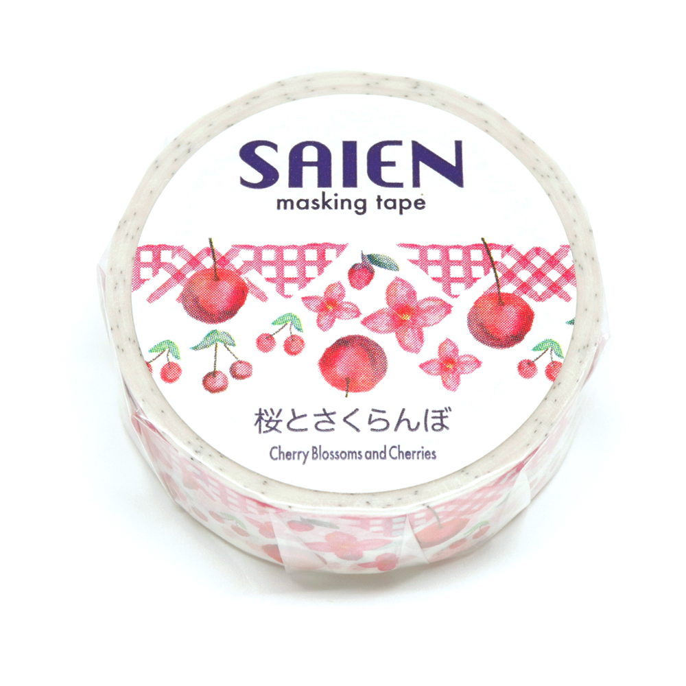 【新登場！安心の日本製！SAIEN 和紙 マスキングテープ オリジナルシリーズ！】桜とさくらんぼ
