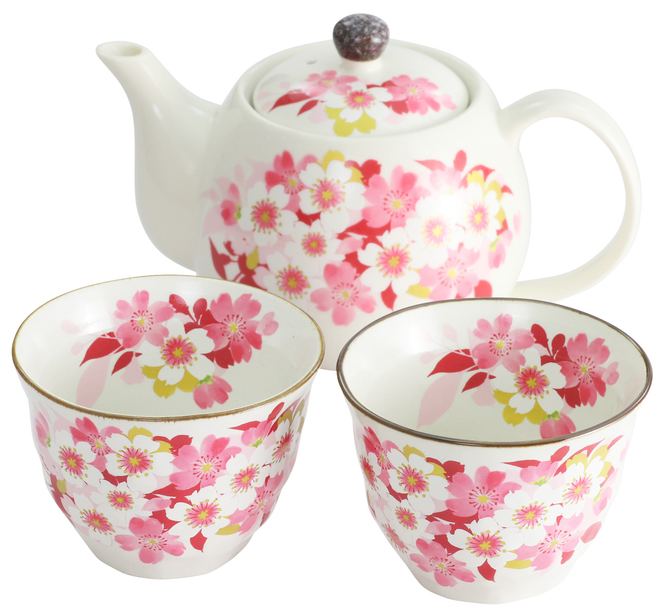 【ご紹介します！安心の日本製！人気の桜の食器！】華笑みペアポット茶器
