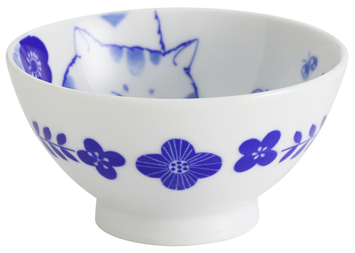 【ご紹介します！安心の日本製！人気の猫の食器！】のほほん猫飯碗 むぎ