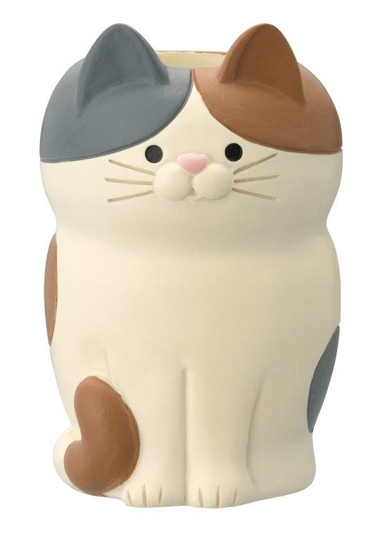 【新登場！お卓の猫ちゃん ～desktop cat～ シリーズ！】おすましミニペンスタンド　ミケ