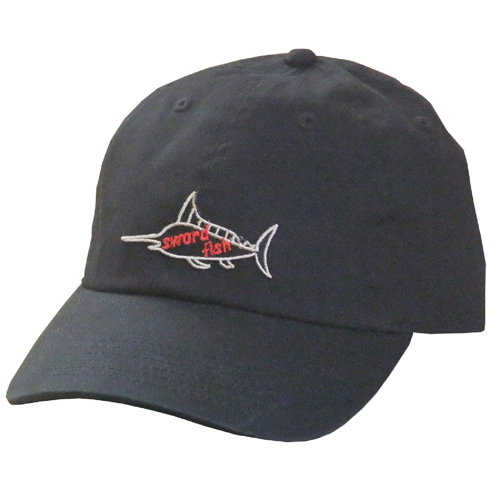 【ご紹介します！魚柄の刺繍ワッペンがかっこいいキャップ！】魚波CAP カジキ ブラック