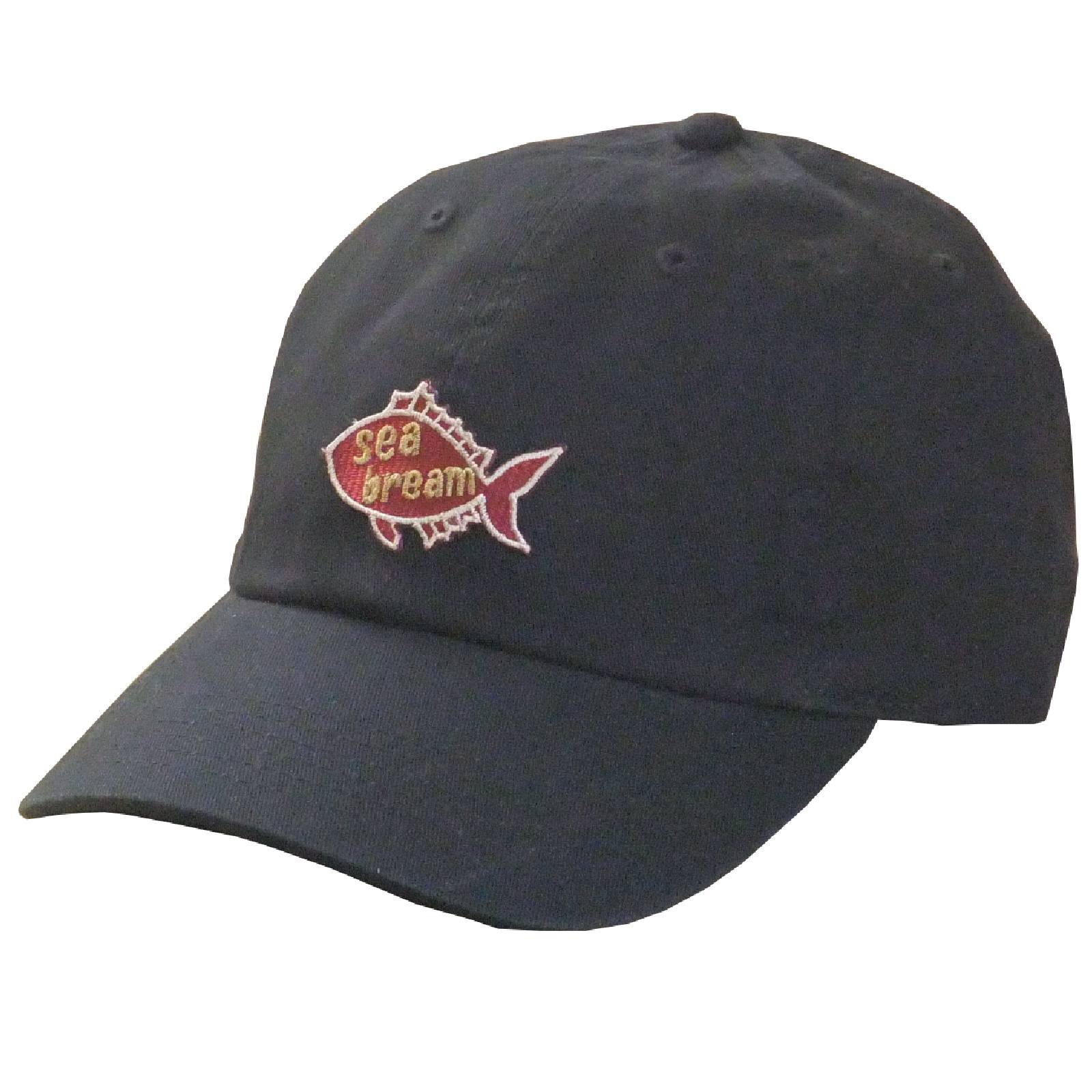 【ご紹介します！魚柄の刺繍ワッペンがかっこいいキャップ！】魚波CAP たい ブラック