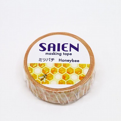 【新登場！安心の日本製！SAIEN 和紙 マスキングテープ オリジナルシリーズ！】ミツバチ
