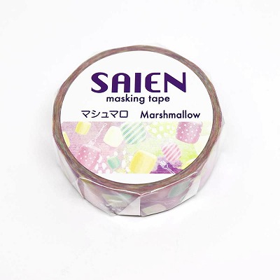 【新登場！安心の日本製！SAIEN 和紙 マスキングテープ オリジナルシリーズ！】マシュマロ