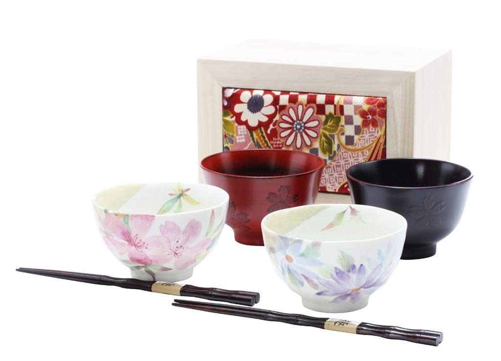 【ご紹介します！岐阜県美濃焼　『花かおり』シリーズです！】花かおりペアマグカップ（ちりめん木箱）