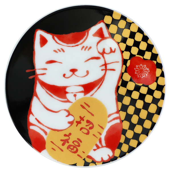 【ご紹介します！日本製！美濃焼ギフト『ＫＯＴＯＨＯＧＩ』シリーズ！】RINPA縁起小皿 招き猫