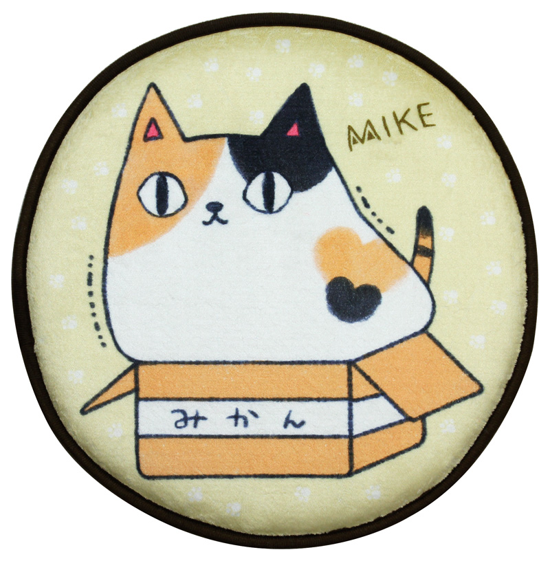 【ご紹介します！ほっこりかわいい！にゃん屋の猫３兄弟シリーズ！】猫３兄弟シートクッション ｍｉｋｅ