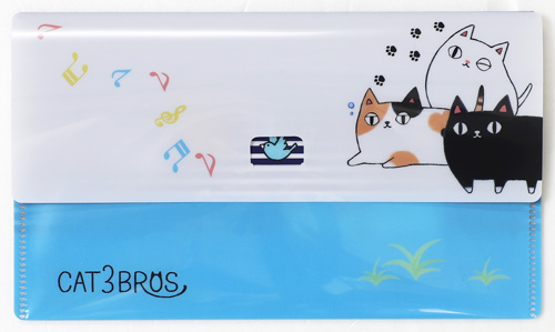 【ご紹介します！日本製！かわいくて人気のにゃん屋シリーズ！】抗菌マスクケース猫３兄弟　ｂｏｒｄｅｒ