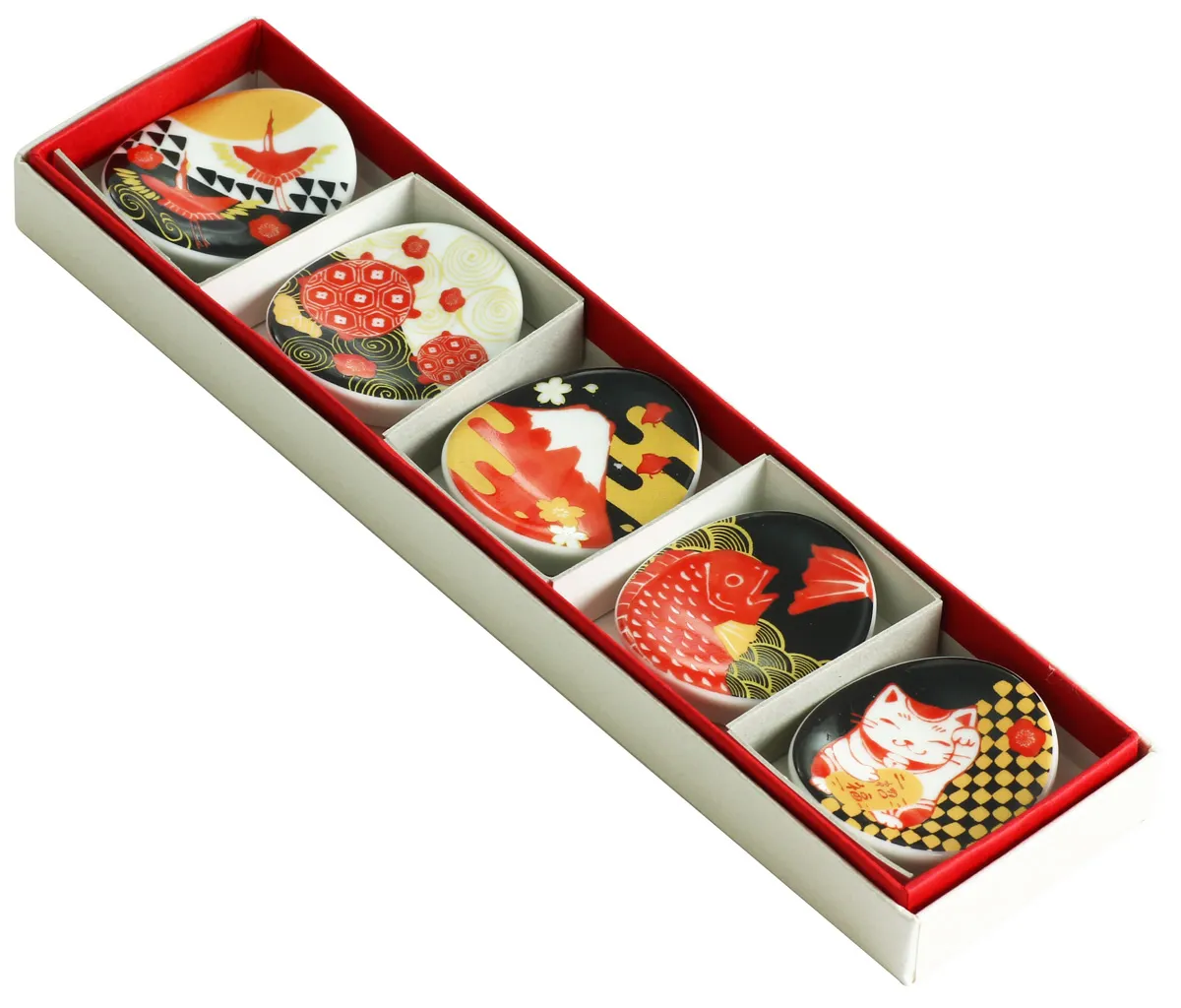 【ご紹介します！日本製！岐阜県美濃焼『RINPA』シリーズです！】縁起箸置 5個セット