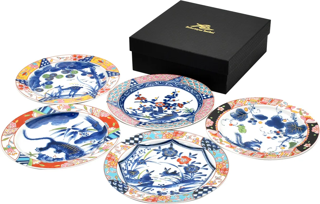 【新発売！安心の日本製！美濃焼＆藍ギフト　『游民』シリーズ】5客多用皿揃