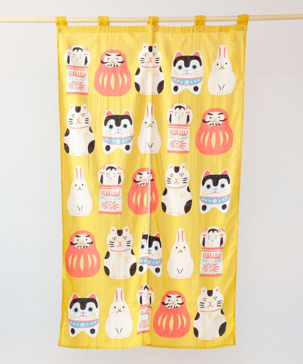 【ご紹介します！ブランド『カヤ』の日本伝統で可愛い民芸長暖簾！】YELLOW
