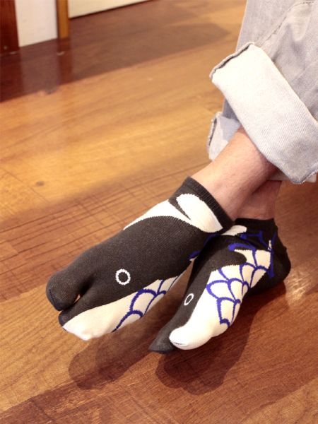 【ご紹介します！信頼の日本製！ブランド『カヤ』の粋な靴下！鯨（くじら）足袋】27CM短丈