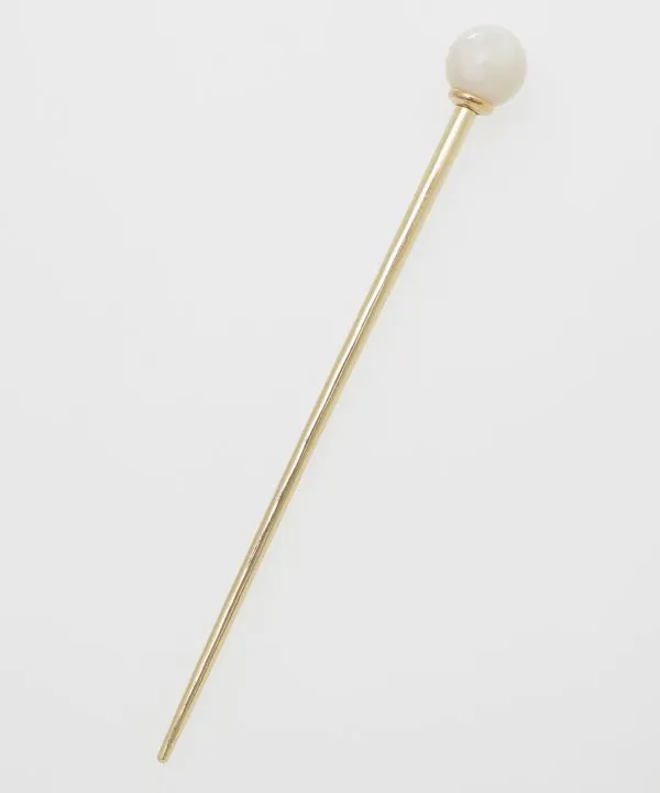 【ご紹介します！ブランド『カヤ』の可愛い髪飾り！かんざし】丸玉かんざし  WHITE