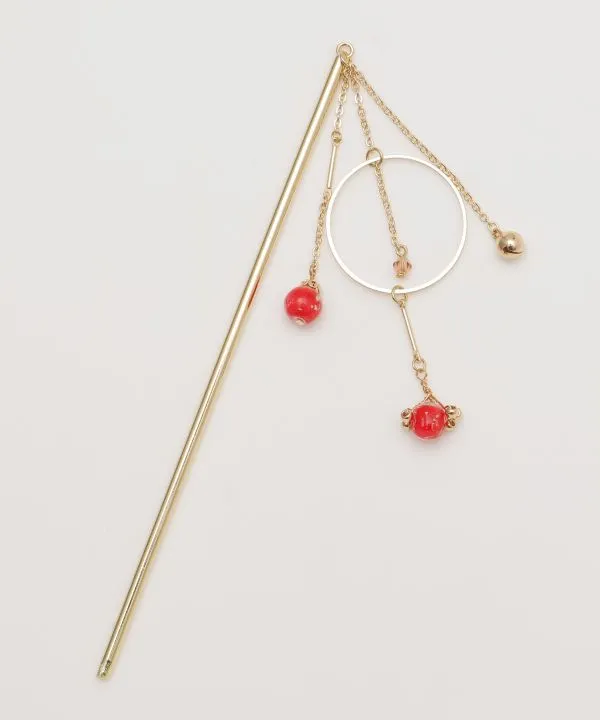 【揺れるチャームがかわいい！和アクセサリー！普段使いにも！線香花火かんざし】BENIIRO