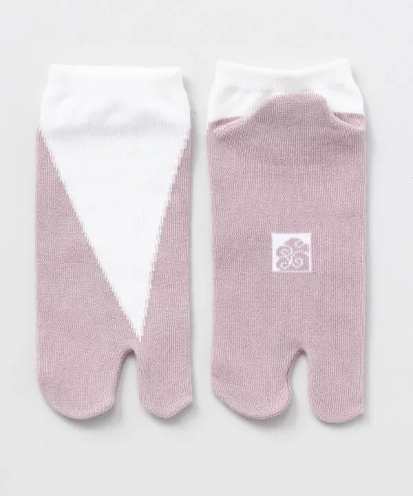 【安心の日本製！四季重ね色で足元が華やぐ！かわいいデザイン！ 足袋型くつ下 23～25cm】コウバイ