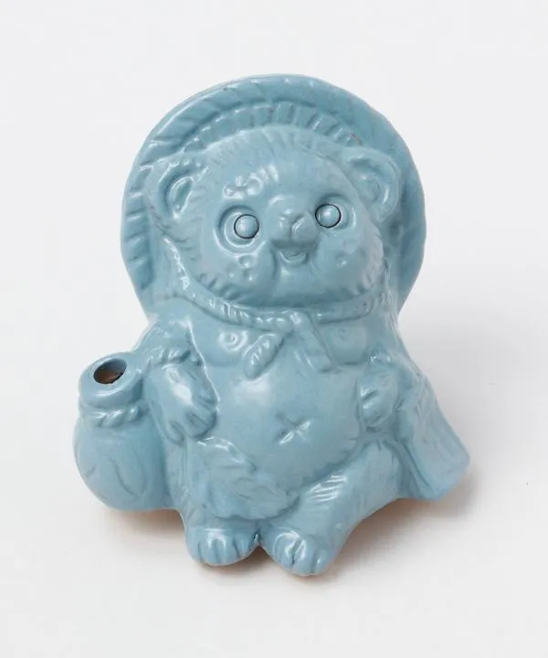 【かわいい！手のひらサイズ！贈り物にもおすすめです！信楽焼 お座りたぬき】青 メス