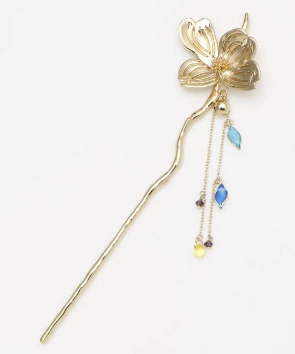 【新登場！揺れるチャームがかわいい！和アクセサリー！普段使いにも！花優美かんざし】HANAMIZUKI