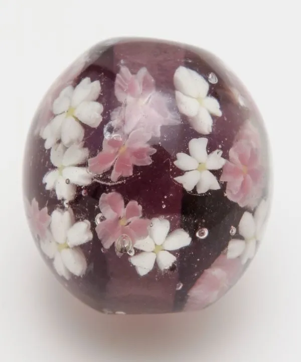 【和アクセサリー！桜とんぼ玉！和の粋をギュッと閉じ込めた小さな宝石☆】黒