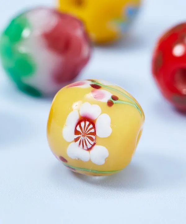 【和アクセサリー！咲とんぼ玉！和の粋をギュッと閉じ込めた小さな宝石☆】黄