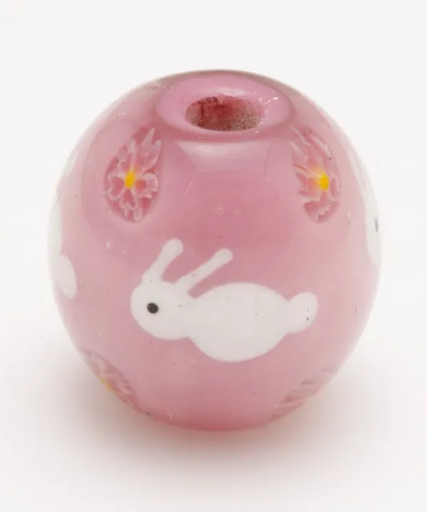 【和アクセサリー！兎とんぼ玉！和の粋をギュッと閉じ込めた小さな宝石☆】桃
