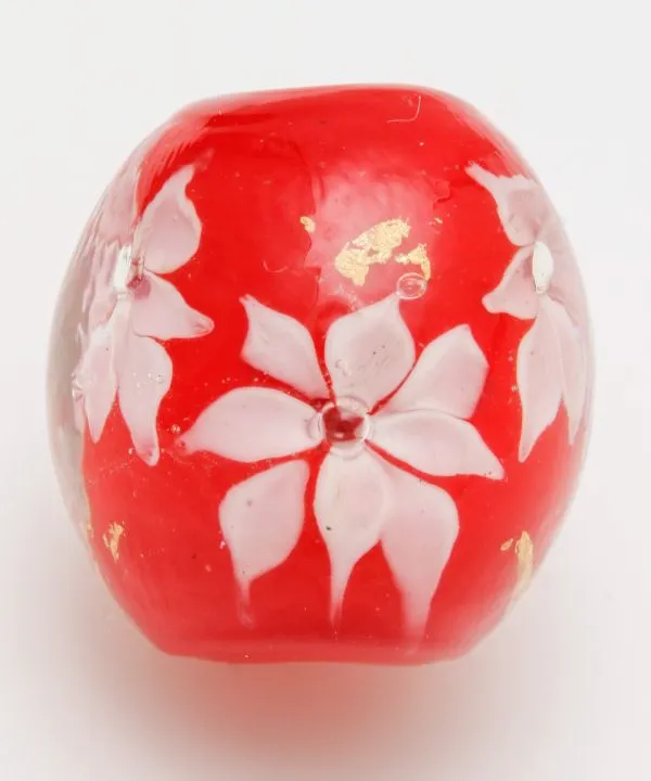 【和アクセサリー！箔花とんぼ玉！和の粋をギュッと閉じ込めた小さな宝石☆】赤