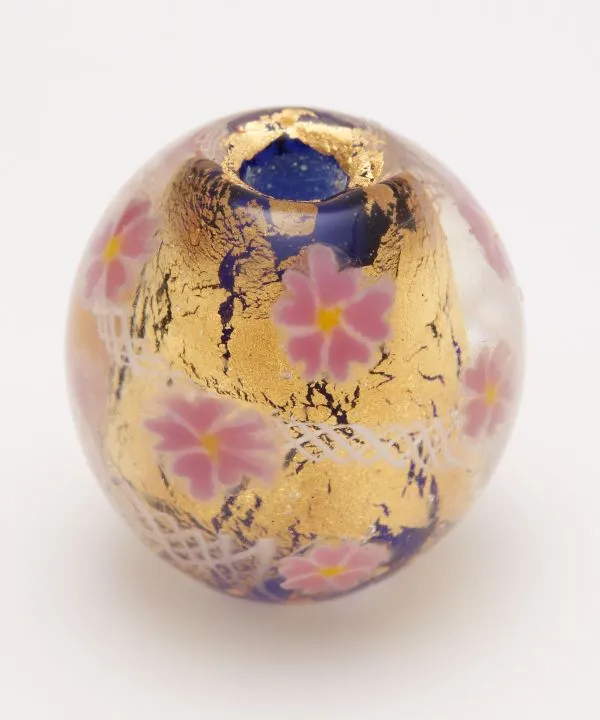 【和アクセサリー！華々とんぼ玉！和の粋をギュッと閉じ込めた小さな宝石☆】青