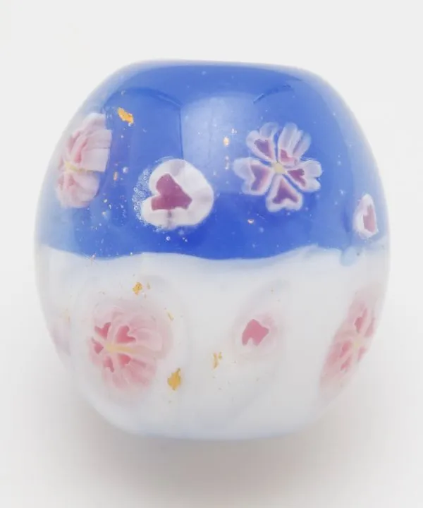 【和アクセサリー！桜金散しとんぼ玉！和の粋をギュッと閉じ込めた小さな宝石☆】青