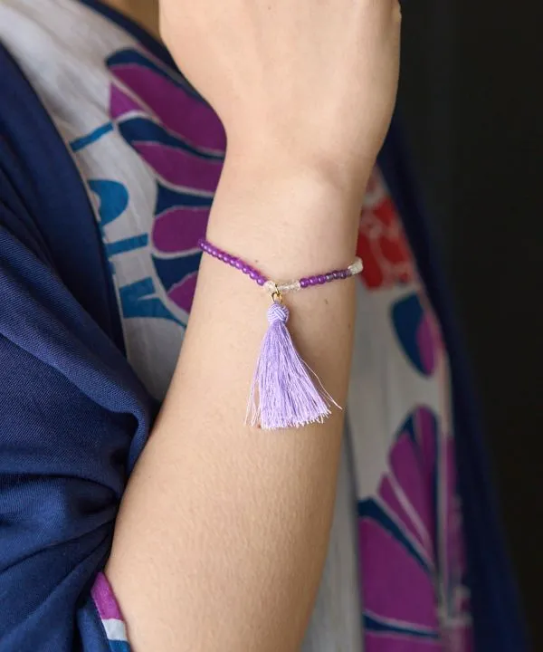 【ご紹介します！ブランド『カヤ』のお洒落なアクセサリー！うつろい願いブレスレット】AMETHYST
