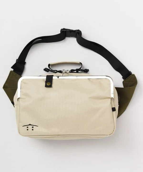 【モダンBAGシリーズ！おしゃれななシルエット！ウキヨキがま口たすきバッグ】BE GR