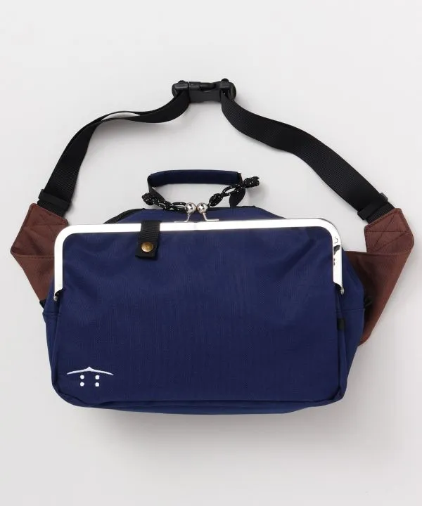 【モダンBAGシリーズ！おしゃれななシルエット！ウキヨキがま口たすきバッグ】NV BR