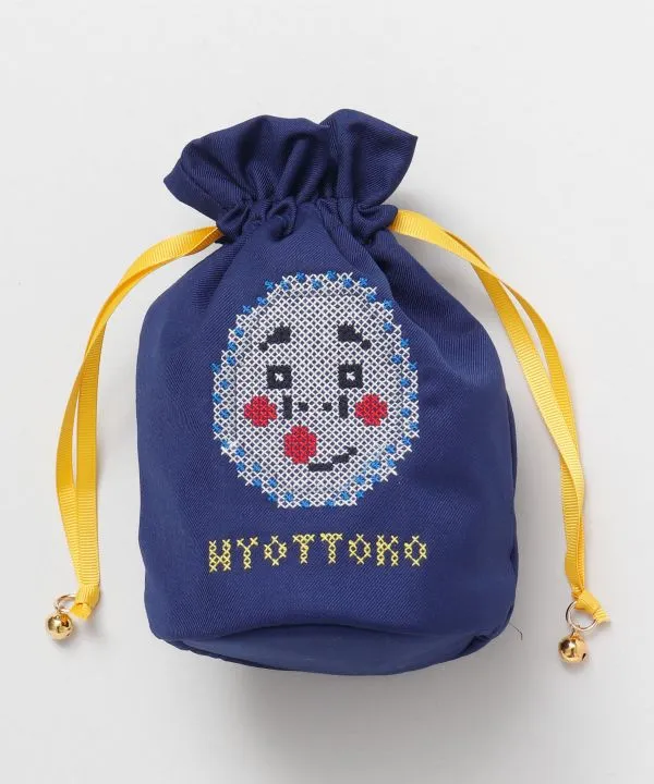 【日本ならではの縁起柄が魅力の巾着袋！交差縫い巾着】NV HYOKO