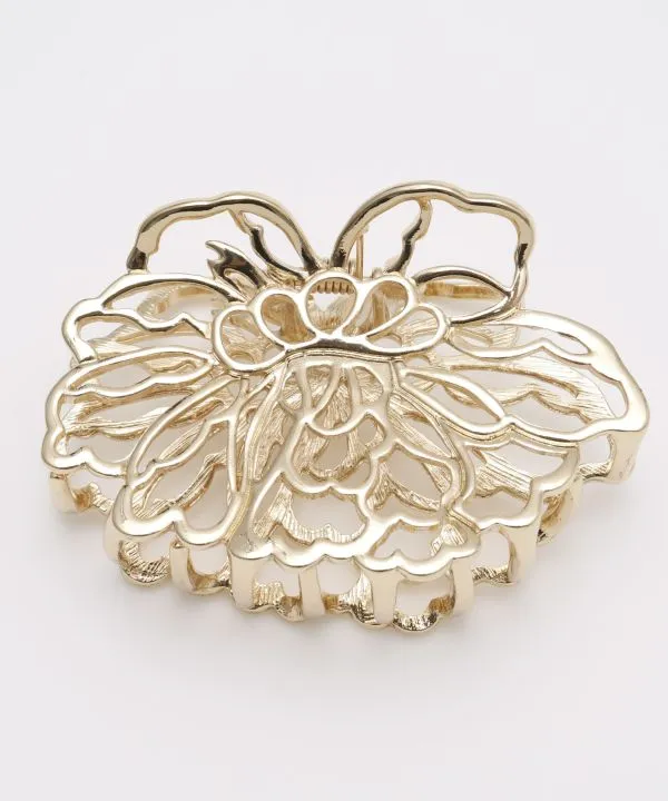 【芍薬を透かし絵のように表したヘアクリップ！芍薬咲きバンス 和アクセサリー 】KIN