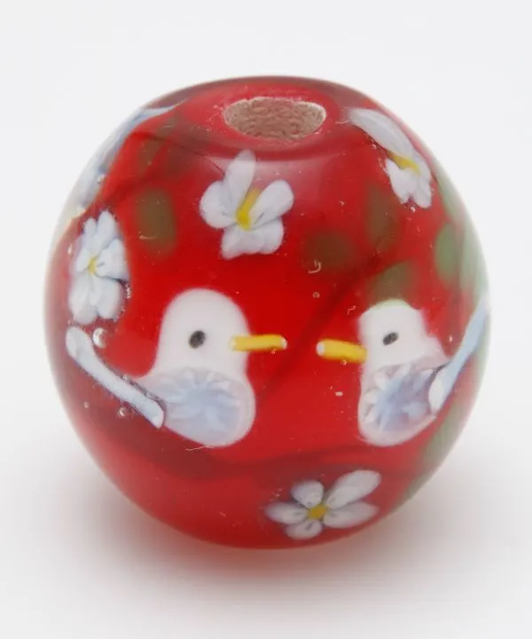 【ご紹介します！ブランド『カヤ』の鳥とんぼ玉2cm 和アクセサリー】赤