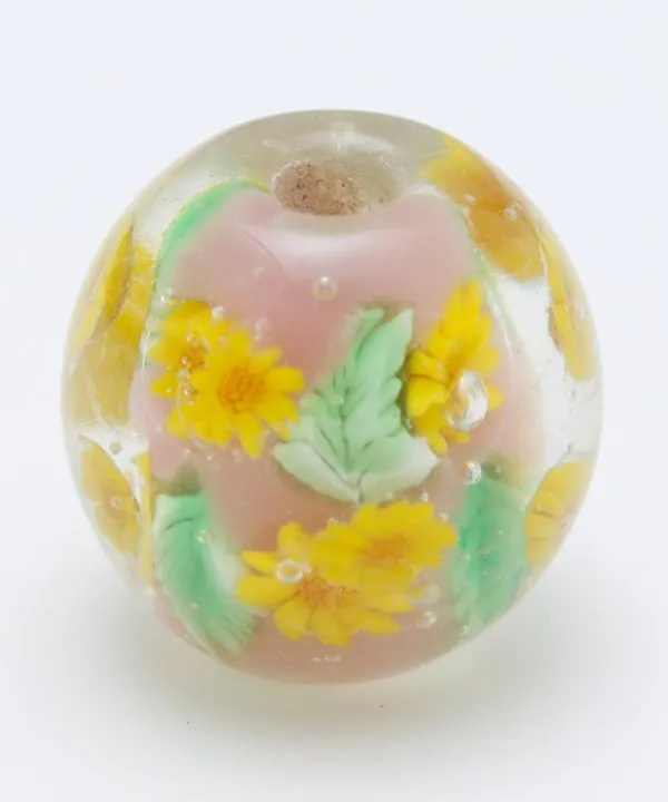 【ご紹介します！ブランド『カヤ』の蒲公英とんぼ玉2cm 和アクセサリー】黄