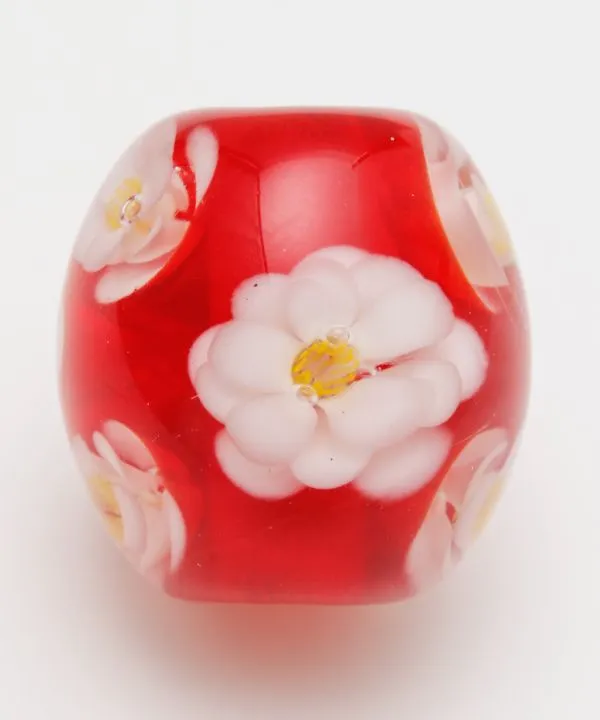 【ご紹介します！ブランド『カヤ』の牡丹とんぼ玉2cm 和アクセサリー】赤
