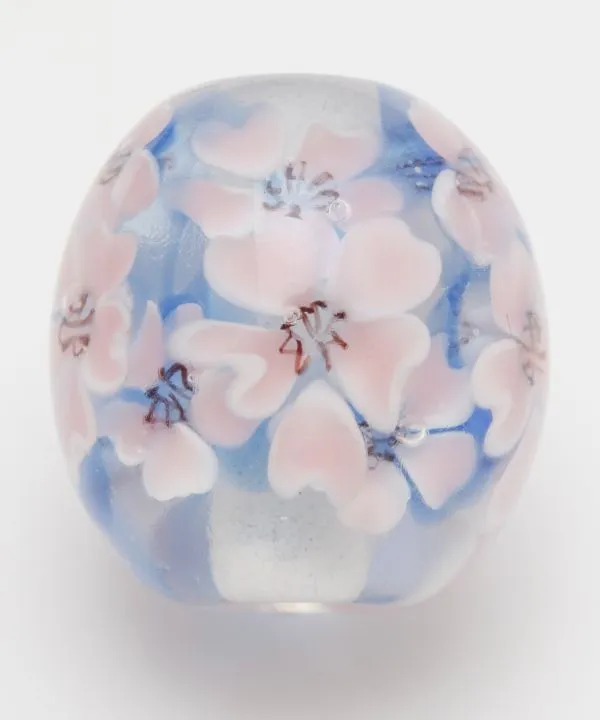 【ご紹介します！ブランド『カヤ』の桜とんぼ玉2cm 和アクセサリー】水色