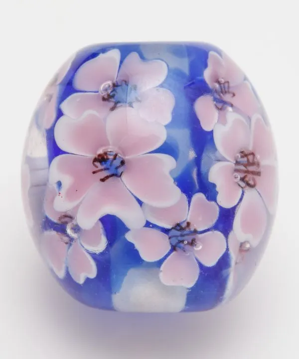 【ご紹介します！ブランド『カヤ』の桜とんぼ玉2cm 和アクセサリー】青