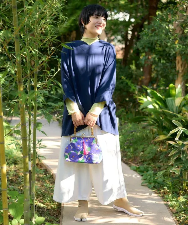 【ご紹介します！花レトロがま口ハンドバッグ】PU SHOUBU