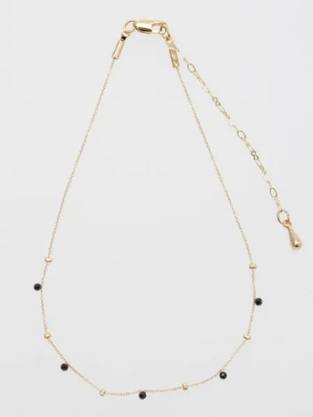 【ご紹介します！キラキラ！かわいい！幸重ねアンクレット】BLACK SPINEL