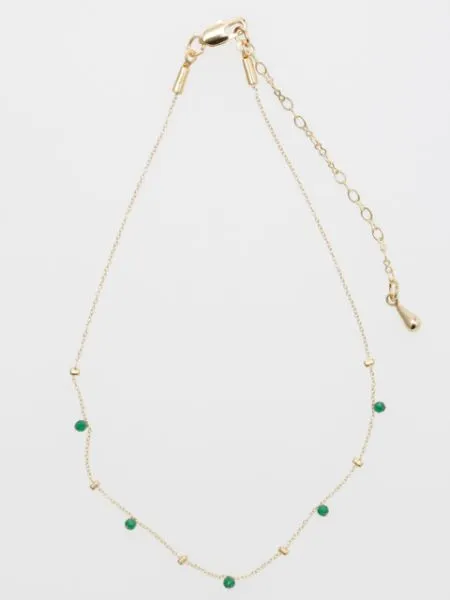 【ご紹介します！キラキラ！かわいい！幸重ねアンクレット】GREEN ONYX