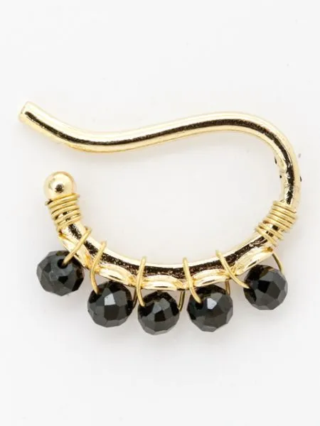 【ご紹介します！華やか！存在感抜群！流星イヤーカフ】BLACK SPINEL