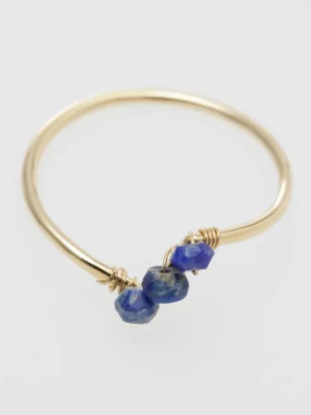【小粒の天然石が繊細に輝く！上品なリング「岩座」星影リング 】LAPIS