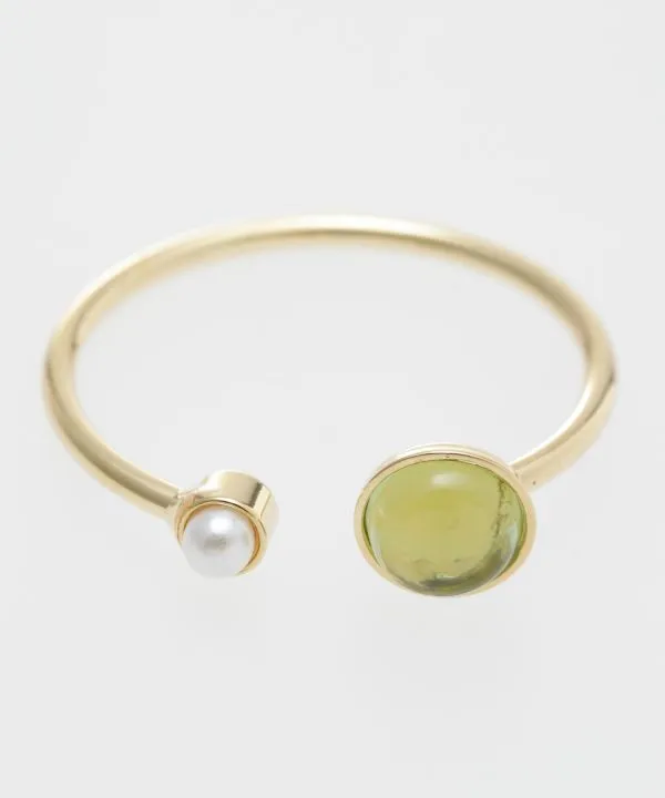 【小粒の天然石が繊細に輝く！上品なリング「岩座」輝煌真珠リング】PERIDOT